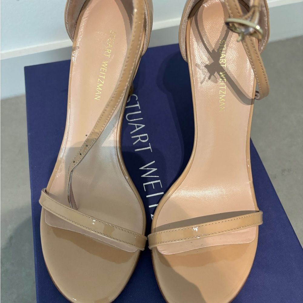 Stuart Weitzman Nudist Nude Strappy Heels